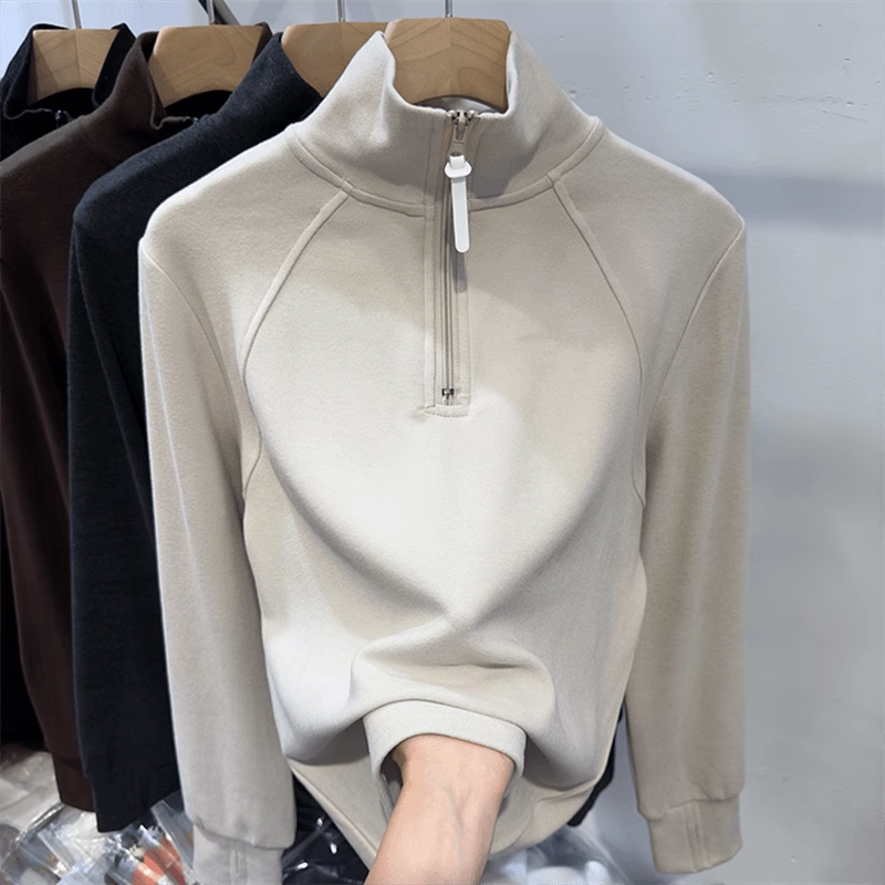 特大码300斤德绒半拉链立领卫衣