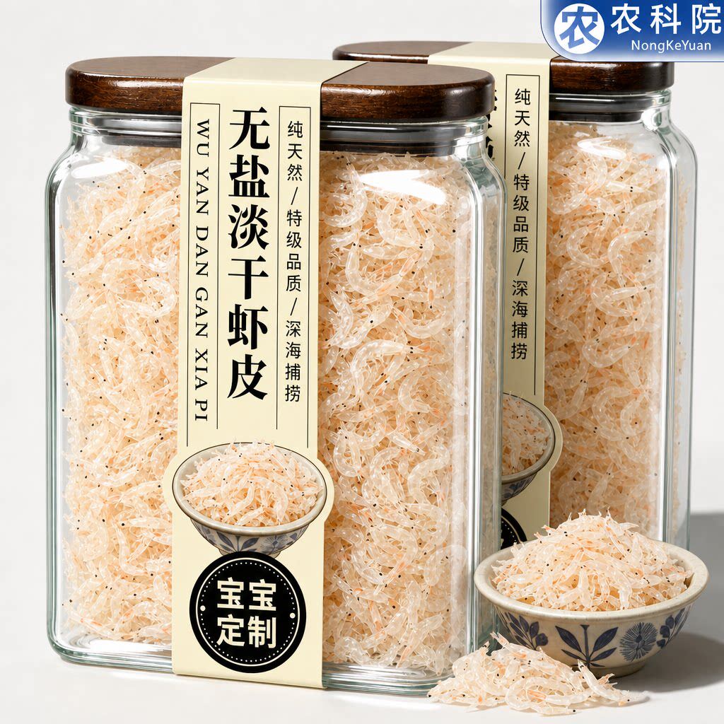 农科院舟山虾皮无盐淡干特级旗舰店优质一级婴儿野生新鲜紫菜虾汤