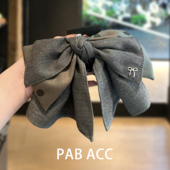 韩国网红百搭灰色高级感西装 蝴蝶结马尾抓夹后脑勺发夹气质盘发饰