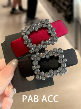 韩国轻奢优雅气质水钻方扣懒人掰掰夹闪亮简约温柔侧边刘海夹发饰