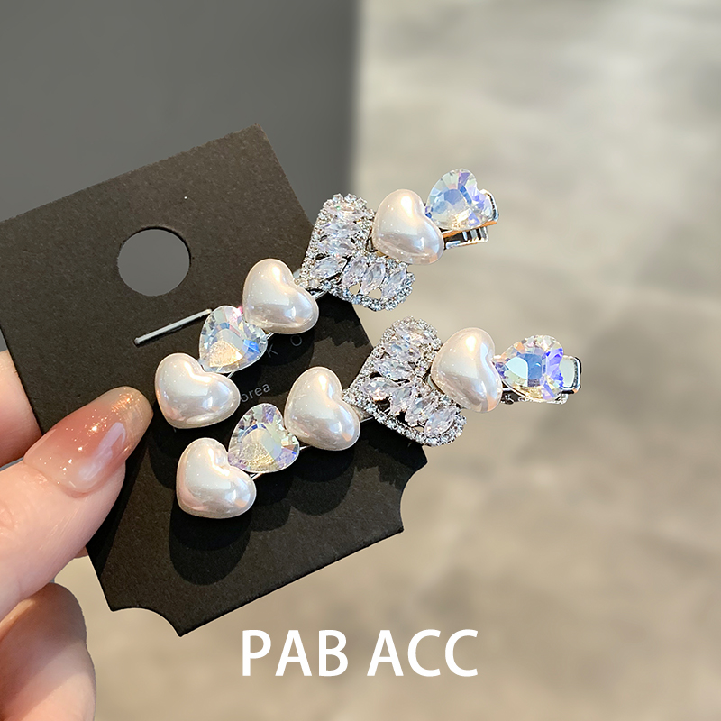 pab边夹合金韩系水钻鸭嘴夹