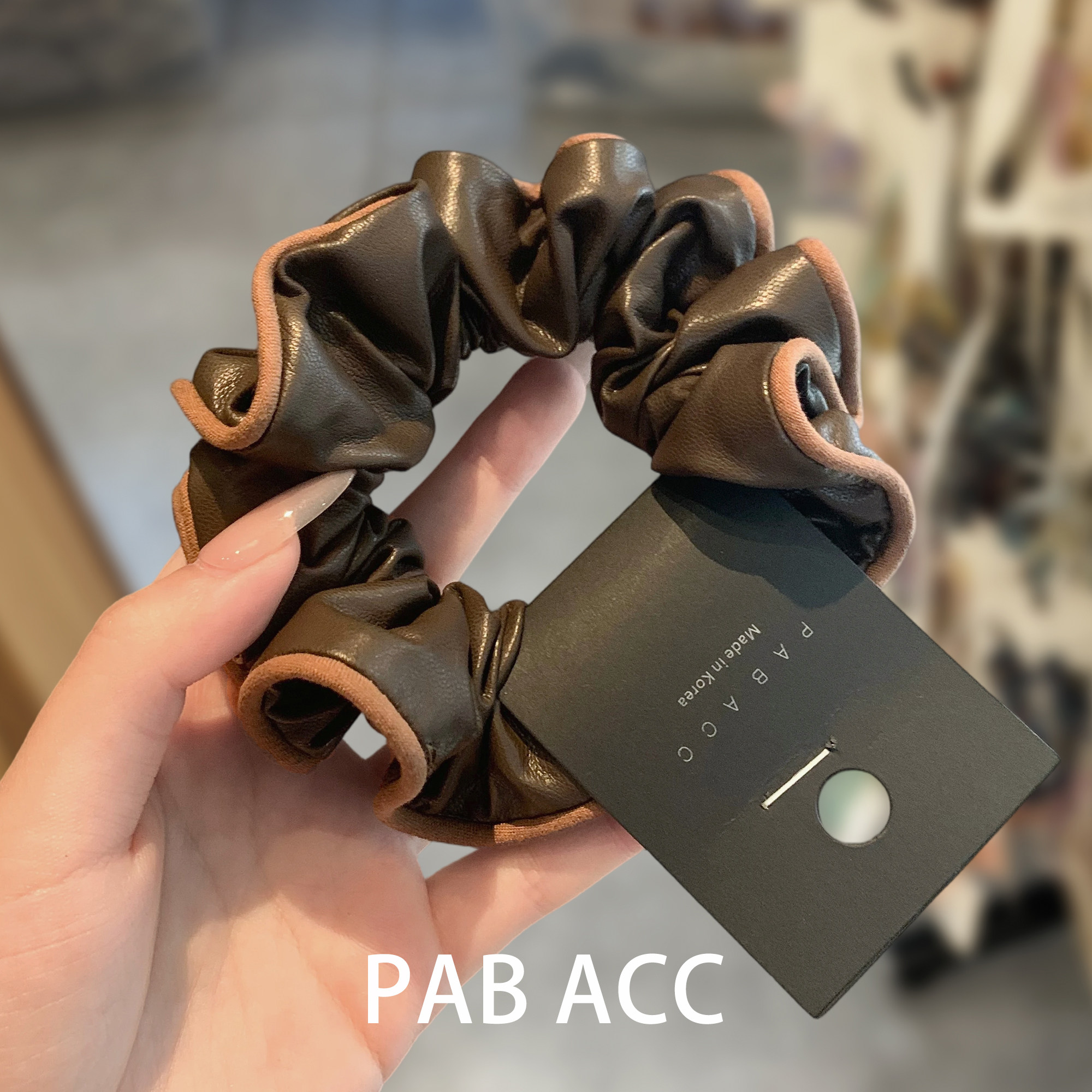 韩国高级感气质秋冬PU皮质拼色包边大肠发圈纯色发绳弹力皮筋头饰,饰品/流行首饰/时尚饰品新,发饰,淘宝优惠券,粉丝福利购,淘宝优惠卷