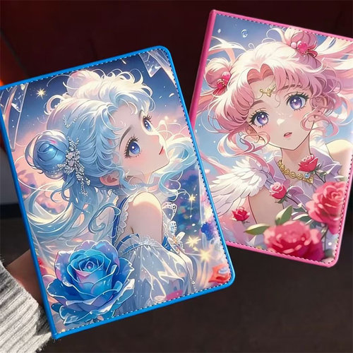 蓝色玫瑰美少女皮面笔记本手账本