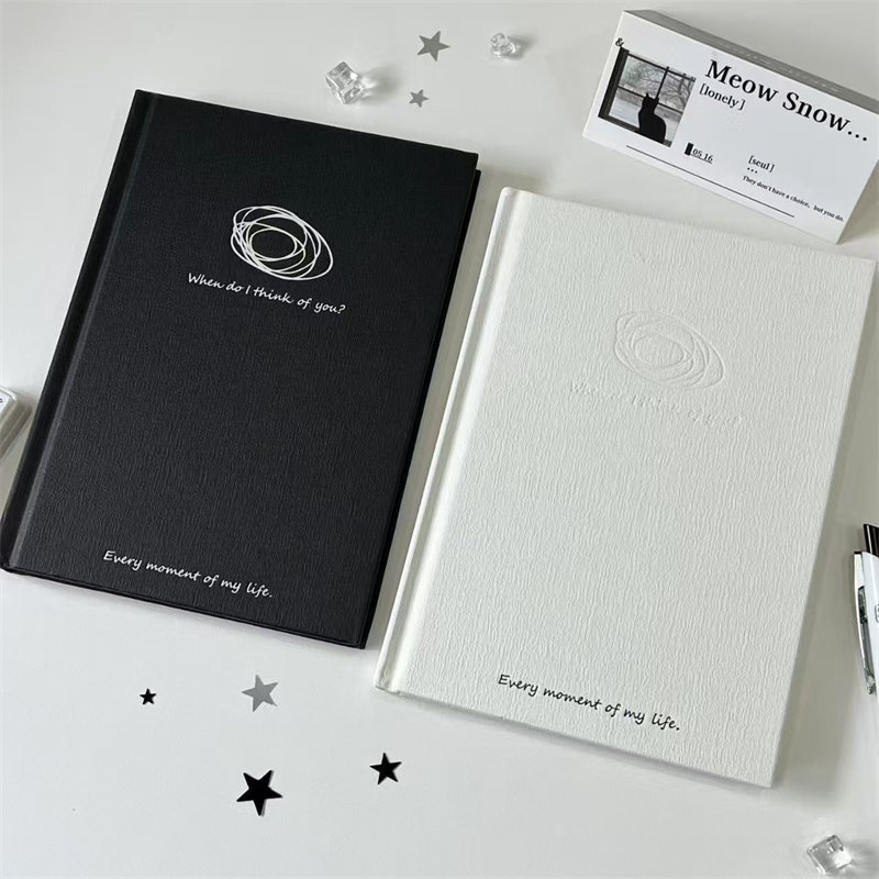 韩系简约ins黑白硬壳笔记本学生日记高颜值手账本考研日程记事本,文具电教/文化用品/商务用品,手帐/日程本/计划本,淘宝优惠券,粉丝福利购,淘宝优惠卷