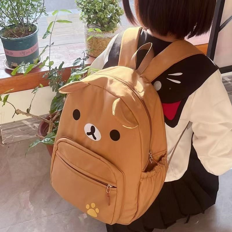 棕色小熊大容量双肩包背包书包