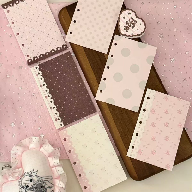 棕色碎花波点M5手账本内页素材
