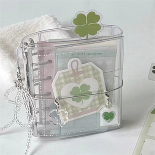 透明m5三折手账本活页可拆卸diy小众学生随身便携笔记本记事本子