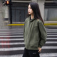 Xuperman加绒开衫 卫衣军绿色复古潮牌休闲宽松连帽外套男女同款