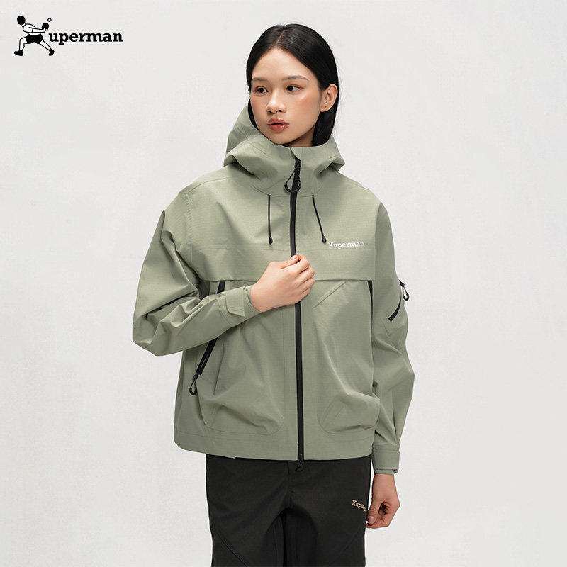 Xuperman立体口袋防泼水夹克男女同款户外登山运动外套上衣