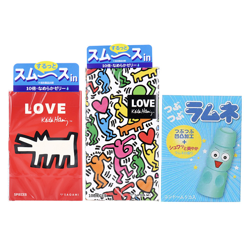 日本原装进口相模凸点Keith Haring避孕套Sagami螺纹乳胶安全套