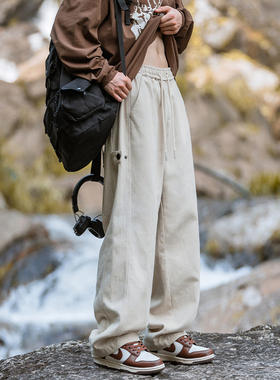 SHAPOES秋冬季男生纯棉休闲裤男士户外机能工装裤宽松直筒长裤子