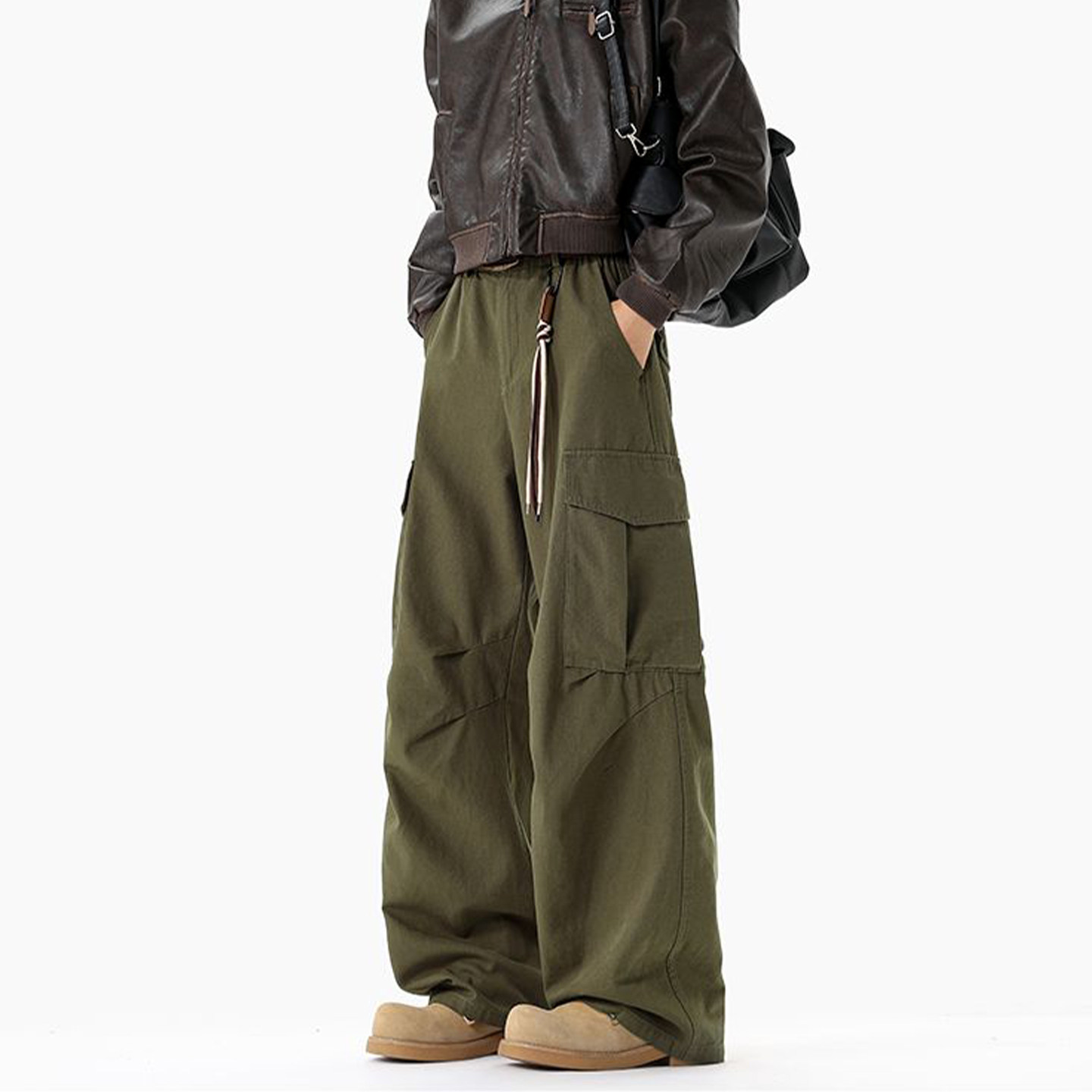 SHAPOES秋冬季男生纯棉直筒宽松阔腿休闲裤男士多口袋大码工装裤,男装,休闲裤,淘宝优惠券,粉丝福利购,淘宝优惠卷