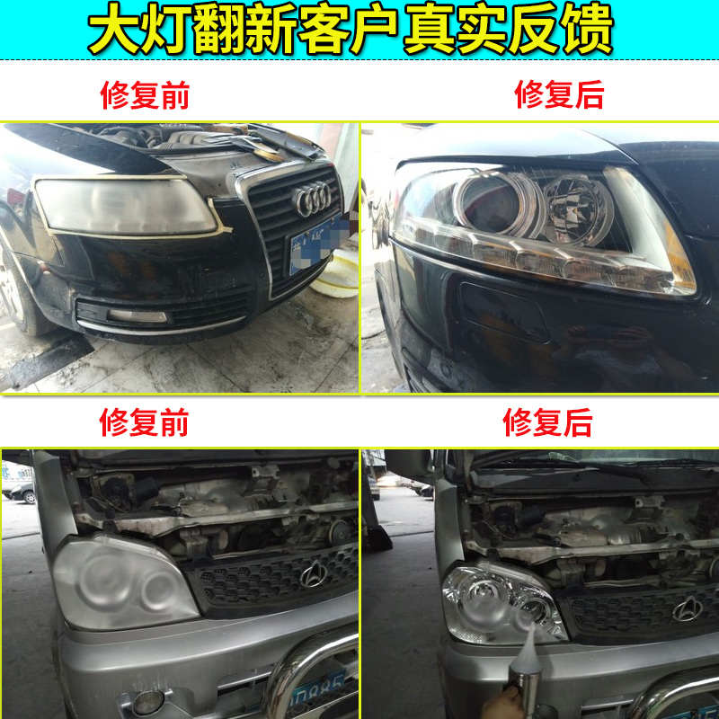 汽车大灯翻新修复工具套装发黄划痕打磨抛光熏蒸镀膜修复液增亮剂