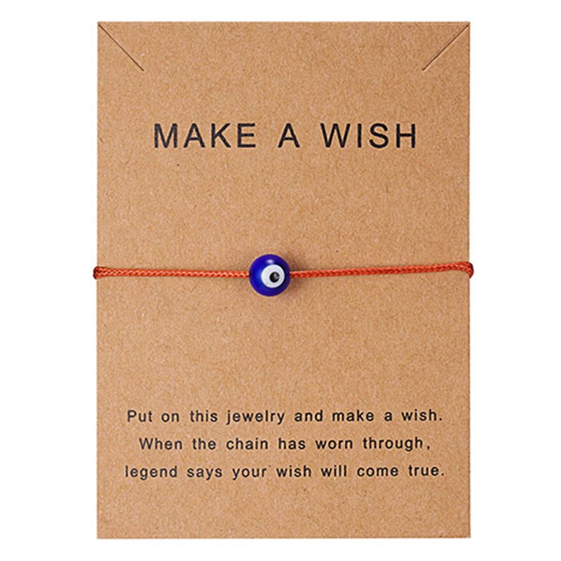 现货.Rihoo Make a  Blue Evil Eye Wove Pr Card celet