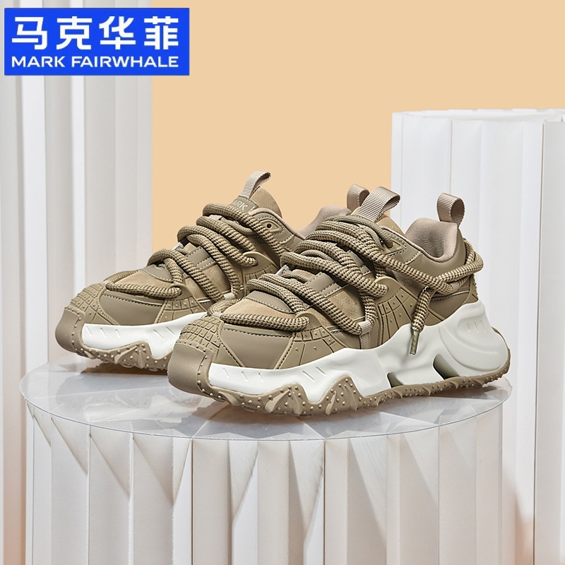 马克华菲男鞋2025新款秋季户外运动休闲鞋潮流耐磨厚底增高老爹鞋