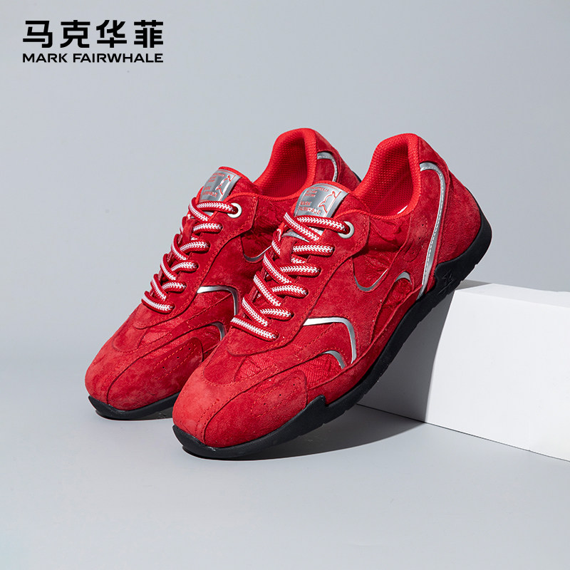 马克华菲潮流男鞋2026年春季新款时尚休闲百搭低帮轻便赛车德训鞋