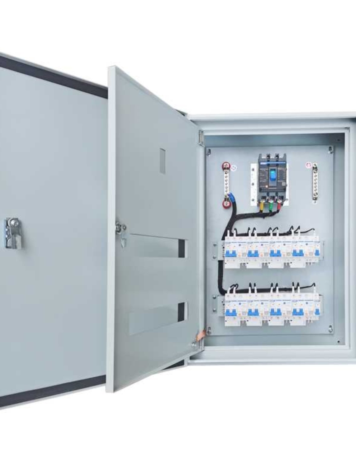 室内明装挂墙配电箱电内外双层门低压源控制箱照明关开基业箱组装