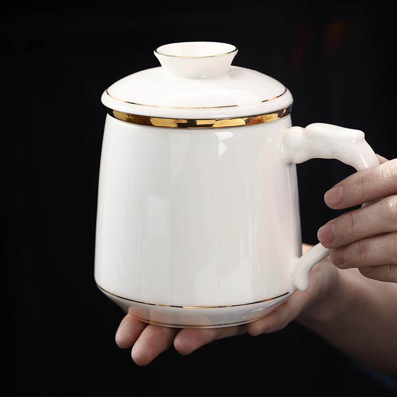 羊脂玉陶瓷大容量复古茶杯中式茶水分离个人描金办公杯办公室专用,金属材料及制品,金属加工件/五金加工件,淘宝优惠券,粉丝福利购,淘宝优惠卷