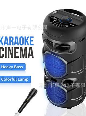 ZQS4295东南亚热销黑色便携卡拉OK音响派对圆形大功率音箱