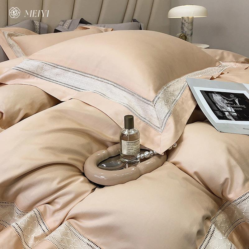 家纺欧式高级感100S天丝棉磨毛四件套秋冬床单被套罩加厚床品