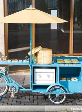 糯米饭置夜市铁推车移动物手推红移动网餐车折叠小吃推车艺小推车