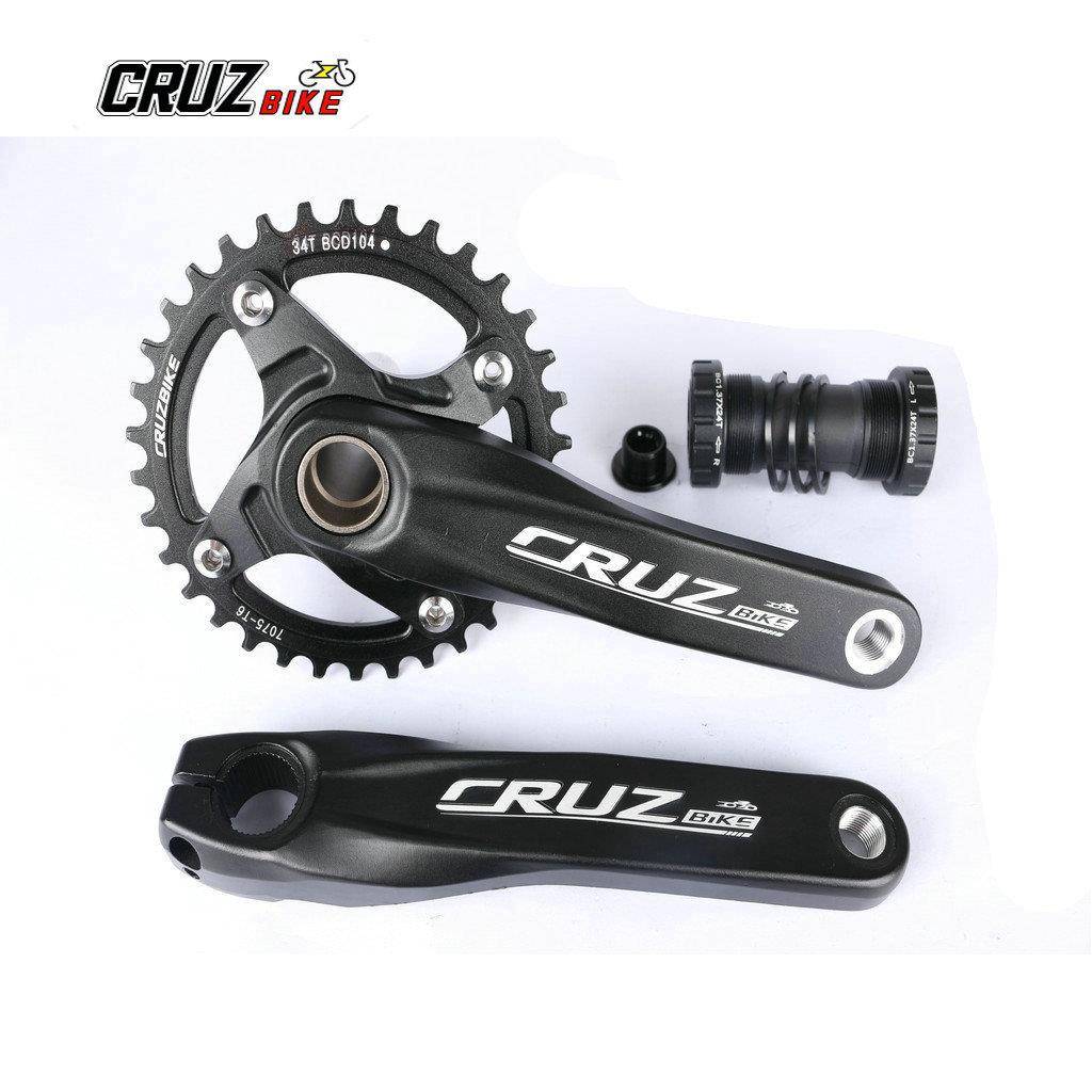 山地车一体中空牙盘左右曲柄一套改装单盘中空牙盘曲柄BCD104