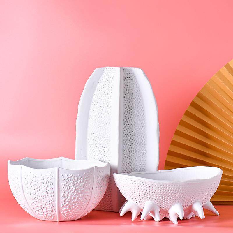 欧式纯白创意陶瓷花瓶抽象轻奢家居插花软装花盆玄光餐桌摆件,基础建材,脚轮/万向轮,淘宝优惠券,粉丝福利购,淘宝优惠卷