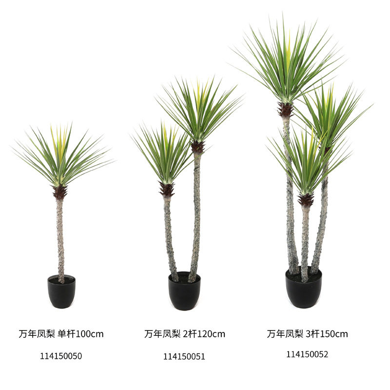 批发仿真植物盆栽万年凤梨人造花龙血铁树龙舌兰商城酒店装饰小树