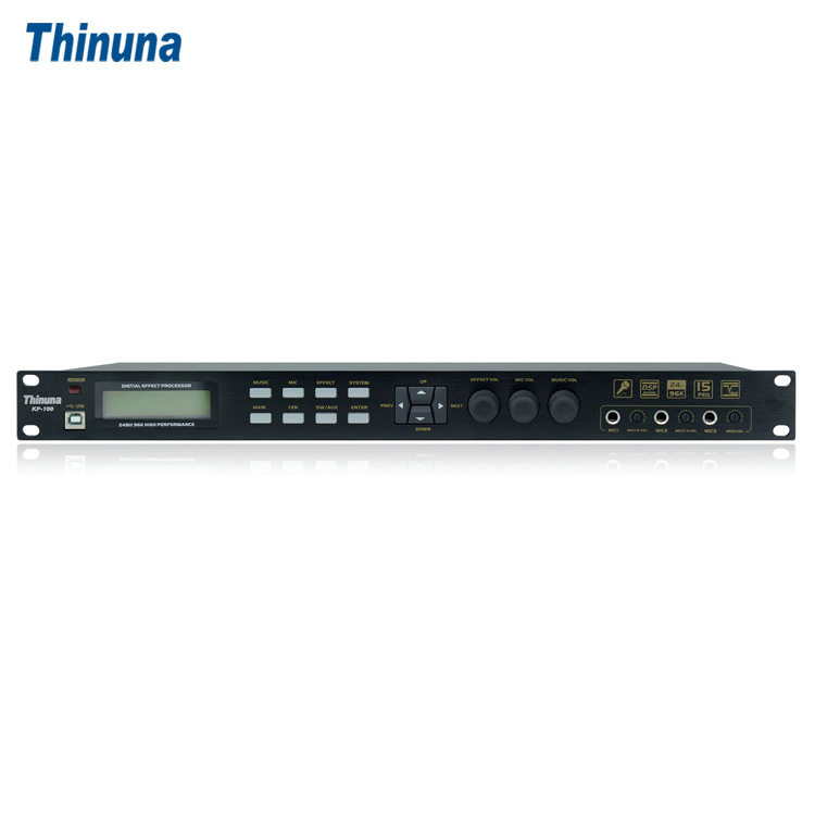 Thinuna KP-100 双15段专业前级卡拉OK效果器歌房音响防啸叫处理