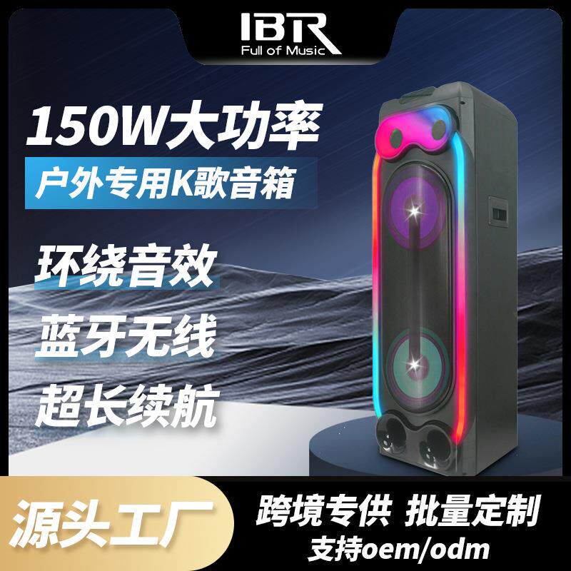 IBR双12寸舞台演出音响带话筒K歌蓝牙派对婚庆音箱重低音立体声