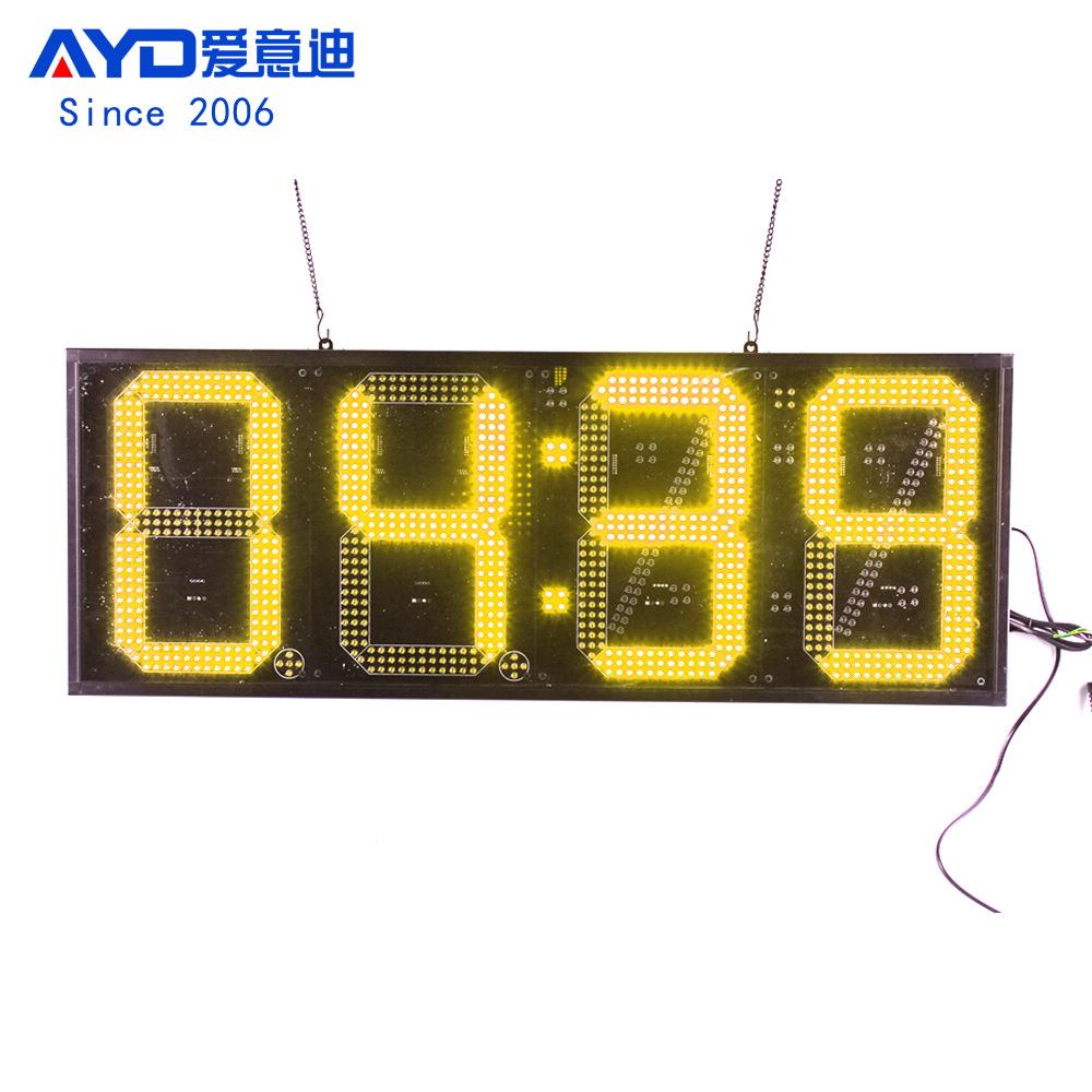 供应超高亮LED数字显示屏12英寸黄色LED时间温度屏生产