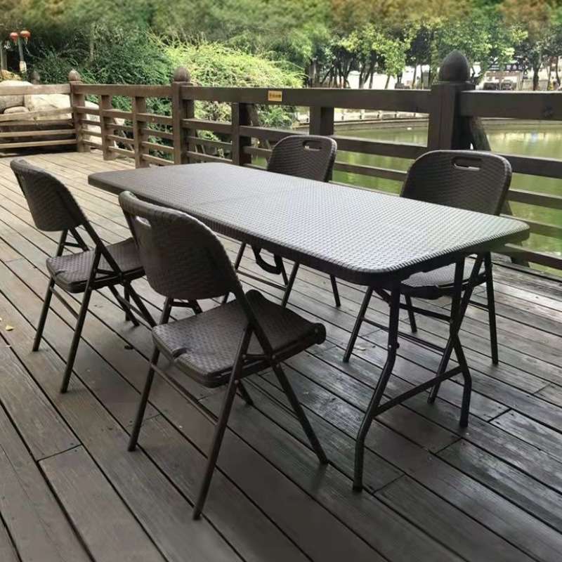 ft折叠桌餐桌收纳省空间4人6人长方形简约免安装阳台户外便携式桌