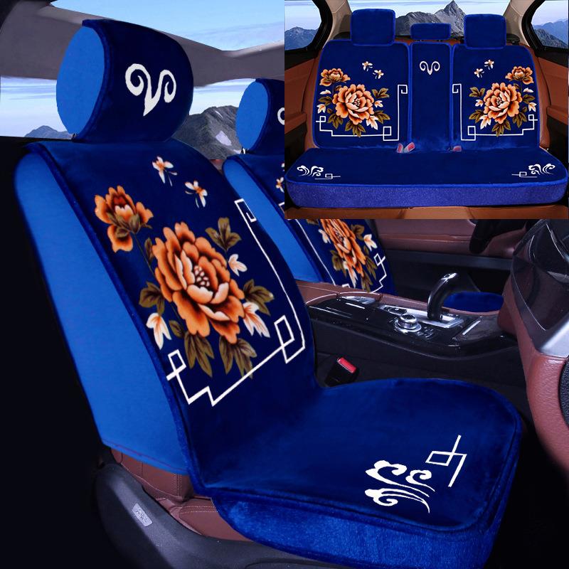 工厂直销秋冬季短毛绒汽车坐垫仿羊毛地毯藏式棉垫五座通用全包围