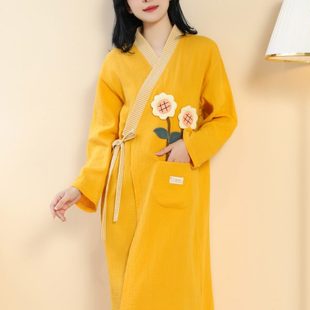 纱布浴巾水大人全棉睡袍浴袍裹穿可新款 2024女夏季 纯棉睡衣家用吸