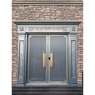 铝合金铸铝门锌合金别墅门农村宅院自建房屋门卡门防盗门入口门