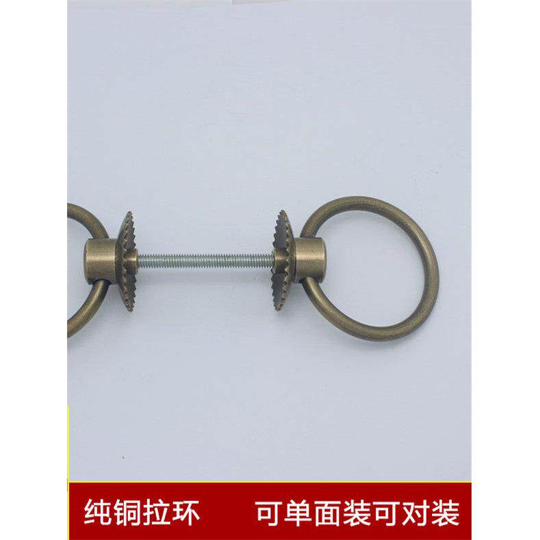 中国古玩纯铜门把手庭院实木门铜门环全铜实心单孔青铜拉环拉手