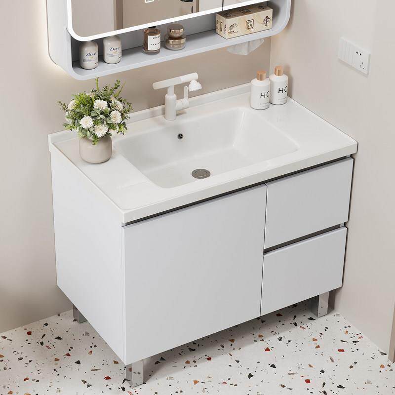 加厚蜂窝铝浴室柜组合陶瓷一体洗脸盆化妆室洗漱台落地洗手盆阳台