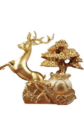 现代简约鹿摆件办公室客厅电视柜酒柜摆件家居装饰品树脂工艺品