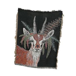 ins风菱角鹿线毯沙发巾沙发套防尘罩露营毯野餐垫