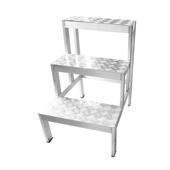 铝合金踏步梯加厚焊接台阶家用可移动三四步登高楼梯带轮平台梯