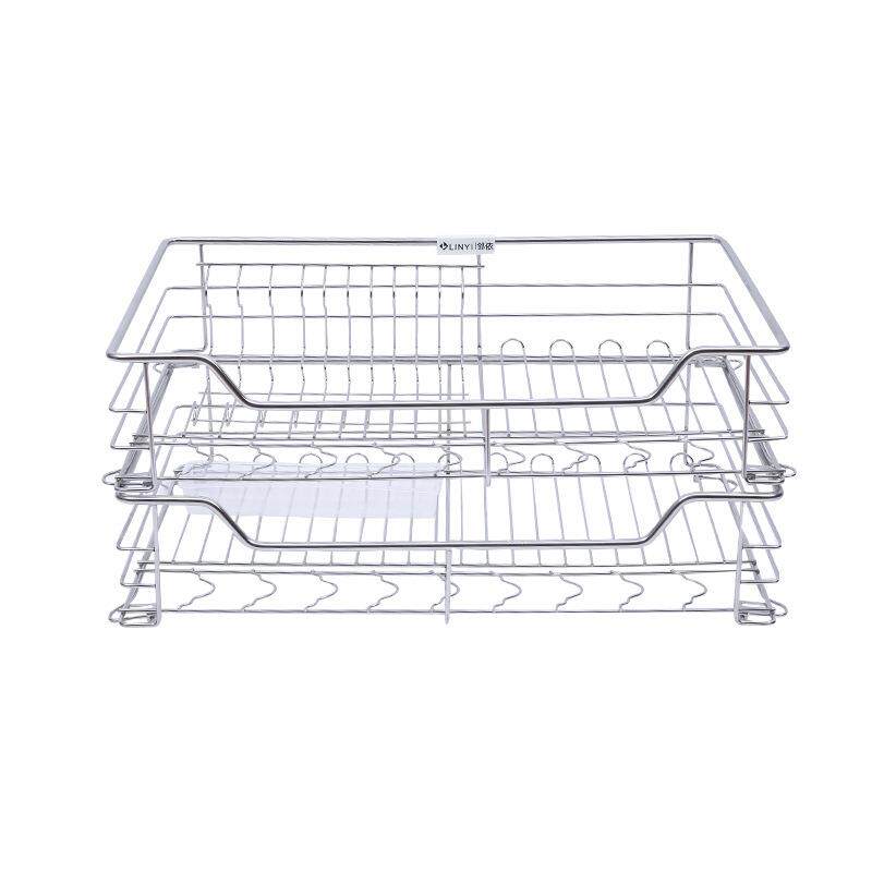 纳米厨房拉篮多规格双层橱柜拉篮免安装碟碗架抽屉收纳沥水篮