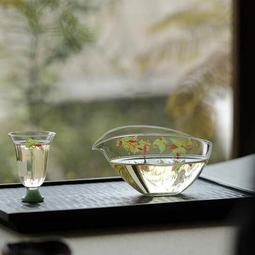桂花玻璃公道杯加厚分茶器公杯日式耐热茶海高档家用茶具