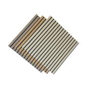 聚酯纤维木纹格栅板会议室凹凸木条格栅吸音板客厅装 饰吸音板