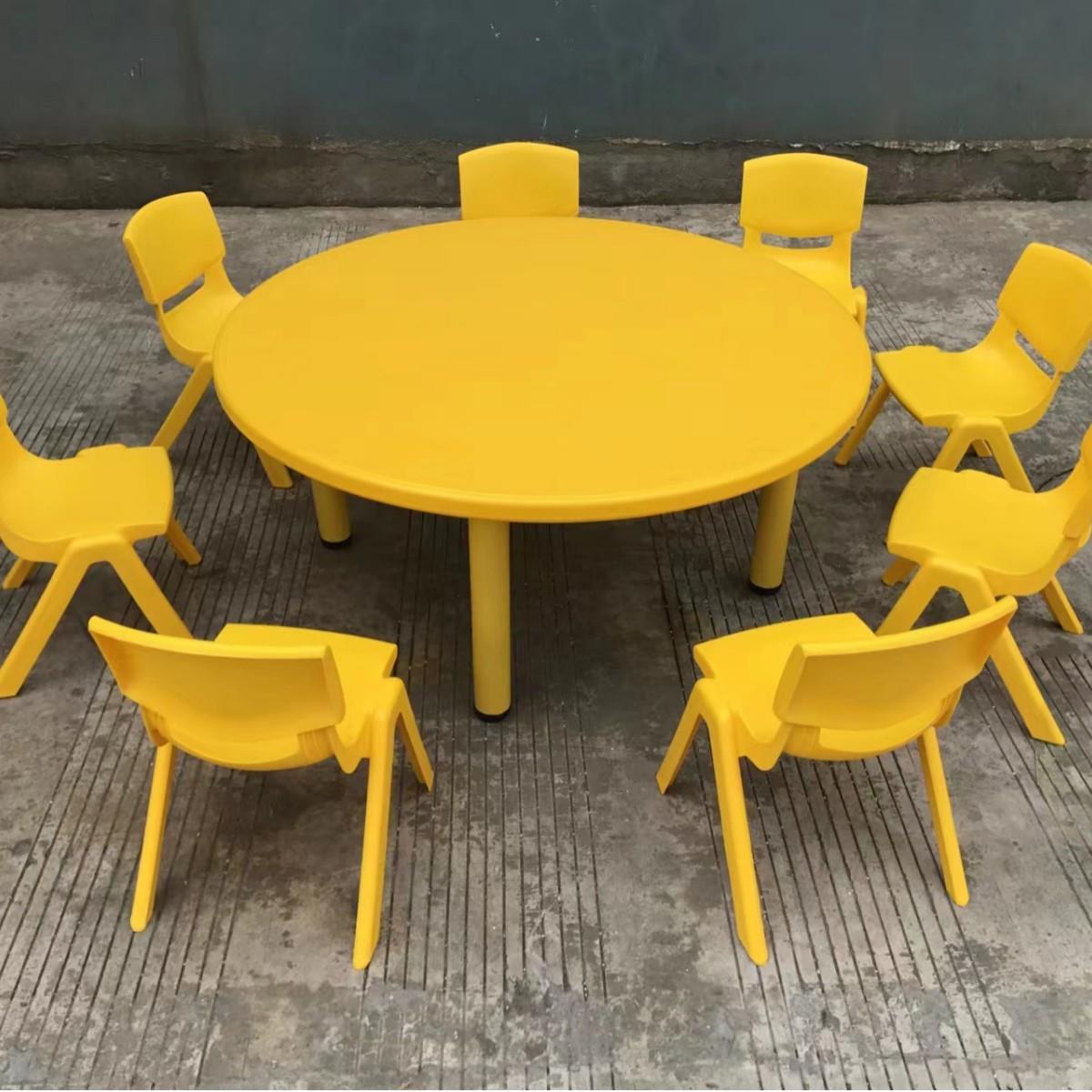 儿童塑料圆形桌课外圆形桌子幼儿园课桌学生圆形桌子宝宝写字桌子