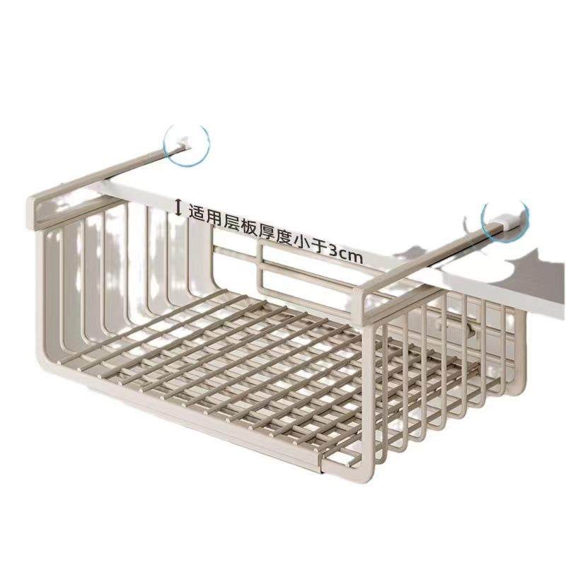 厂家直销厨房置物架可伸缩悬挂分层调料挂架橱柜内吊柜收纳下挂篮,收纳整理,书桌收纳置物架,淘宝优惠券,粉丝福利购,淘宝优惠卷