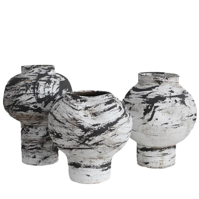 新式侘风寂搭配民酒中店景德镇手工宿陶MVW艺陶瓷花瓶复古粗陶罐