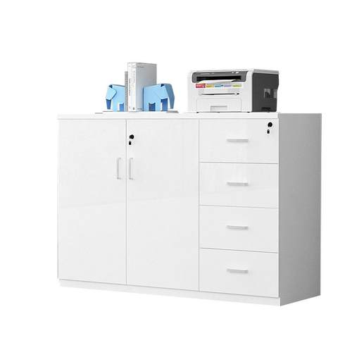 办公室矮柜文件柜落地花槽边柜隔断带锁资料置物储物柜木质长条柜