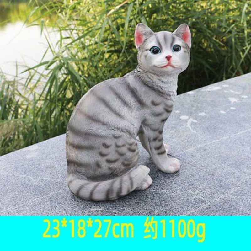 可爱仿真猫摆件花园庭院房间树脂动物雕塑模型工艺品装饰女生儿童