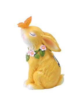 太阳能户外庭院灯花园卡通蝴蝶兔子摆件创意树脂装饰品