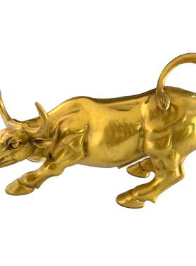 源头铜牛摆件黄铜华尔街牛铜器工艺品